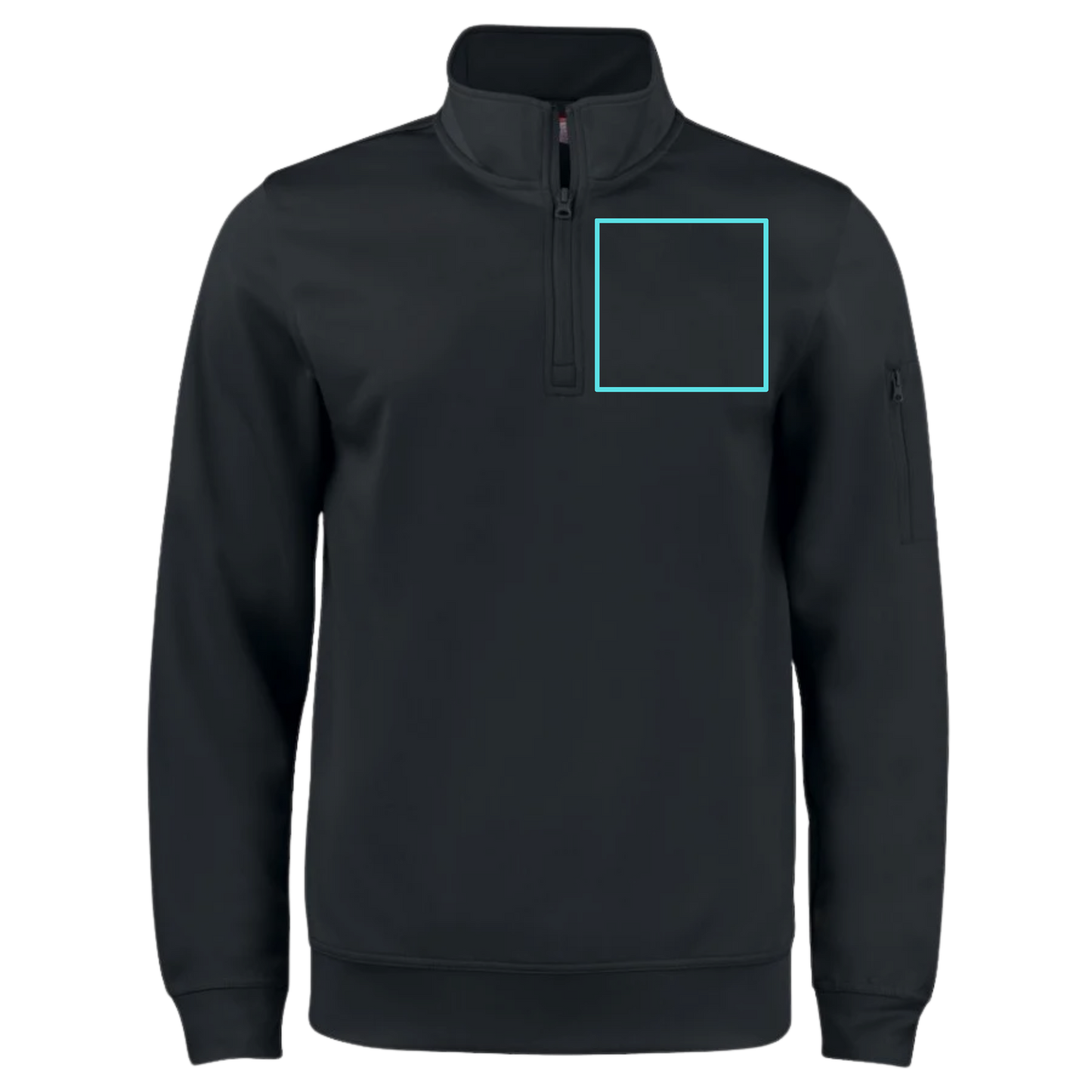 Custom Active Half Zip Sweater - Black