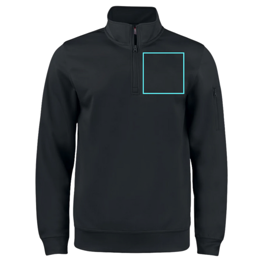 Custom Active Half Zip Sweater - Black