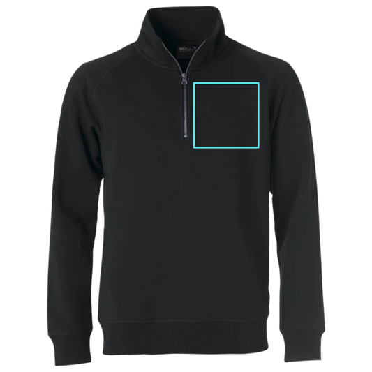 Custom Premium Half Zip Sweater - Black