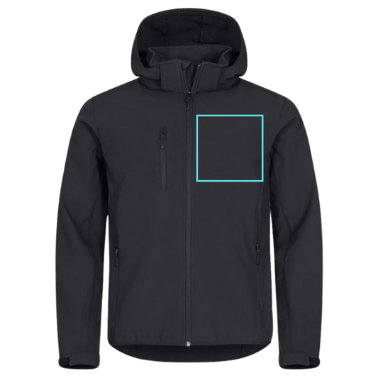 Custom Hooded Softshell Jacket - Black