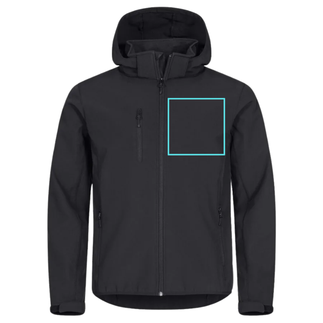 Custom Hooded Softshell Jacket - Black