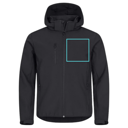 Custom Hooded Softshell Jacket - Black